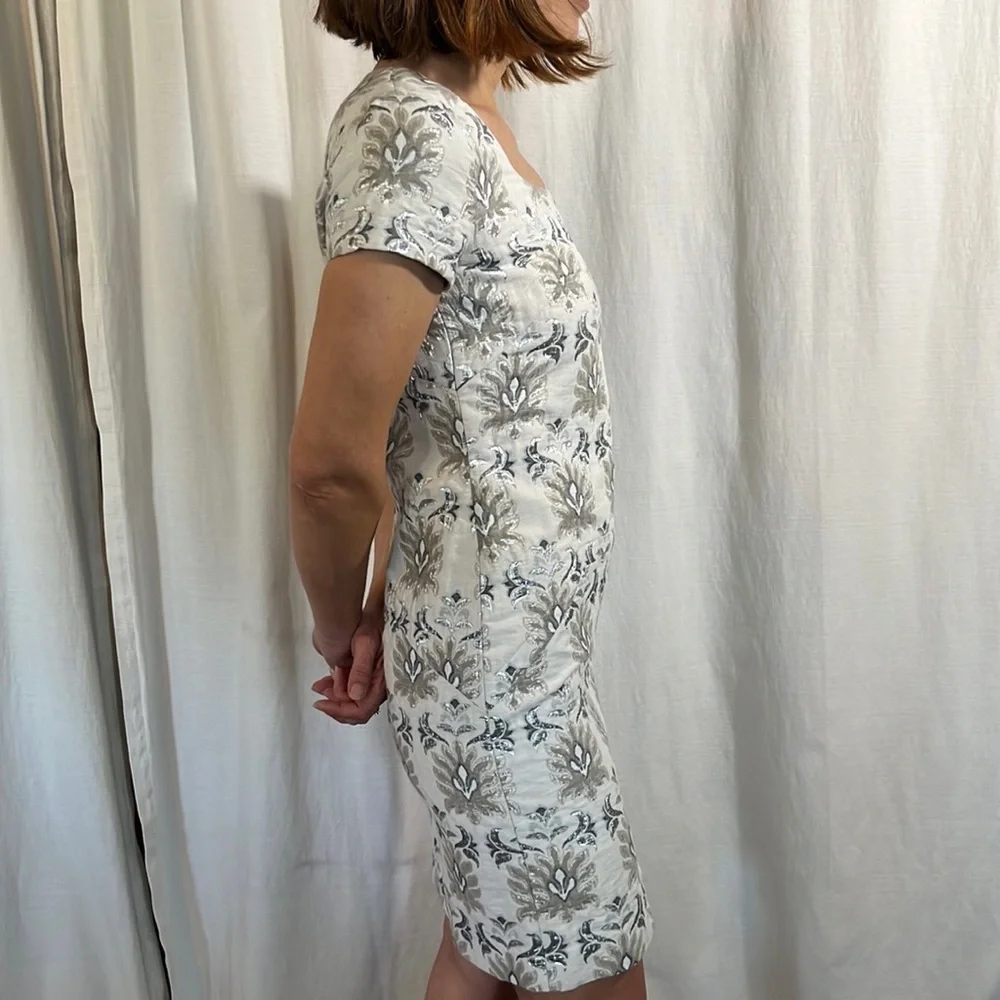 Pollini Metallic Floral Brocade Mini Dress - Picture 4 of 7